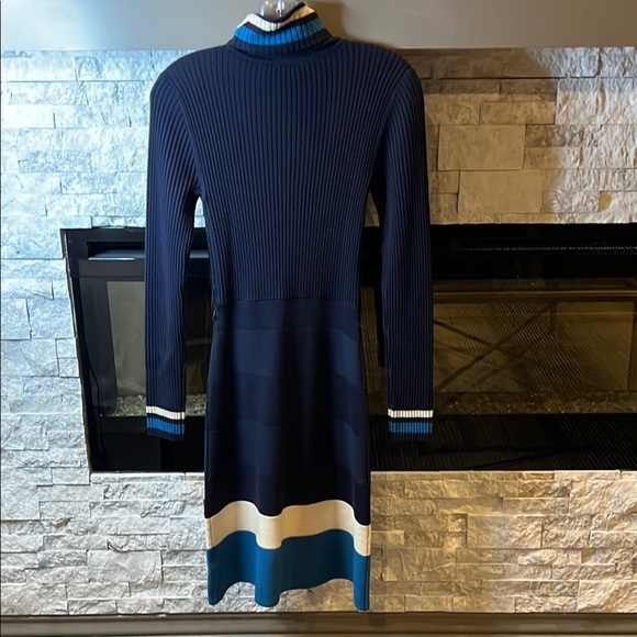 Tory Burch Blue Turtleneck Merino Wool Dress size XS missing sash - Picture 11 of 13